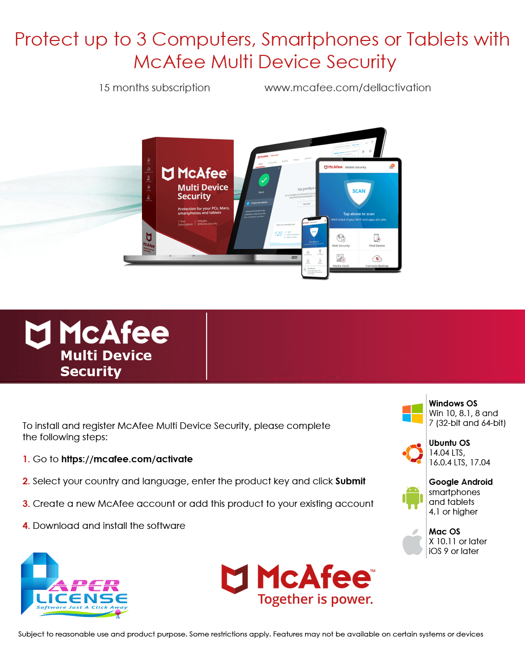 McAfee Multi Device Security - 3 User / 1 Year